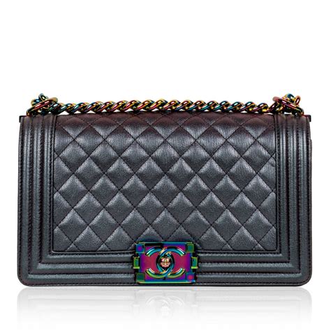 chanel iridescent medium boy bag|chanel le boy medium price.